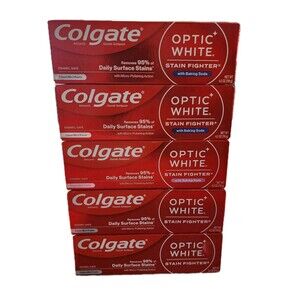 5x Colgate Optic White Stain Fighter Toothpast Fresh Mint Gel 4.2oz